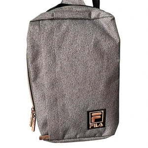 FILA Sling Backpack Heather Grey Unisex Adults Medium Casual Travel Gym